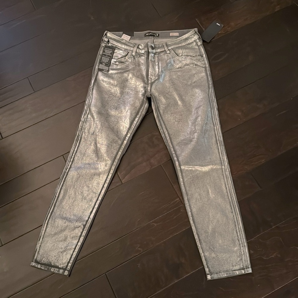 Anthropologie Mavi Adriana ankle silver galactic jeans 31 NWT